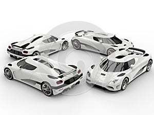 Circle of white concept sports cars