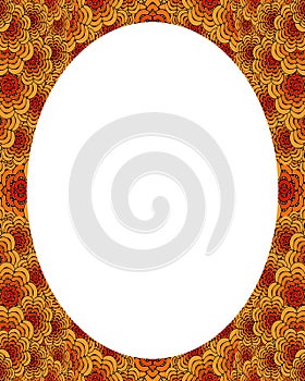 Circle White Frame Background with Decorated Borders