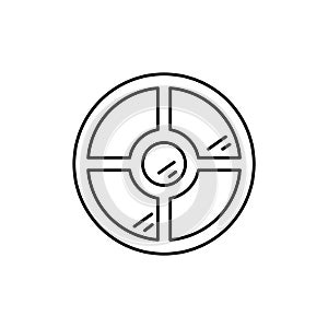 Circle Windows icon, Linear style. Vector Architecture elements. Line icons isolated