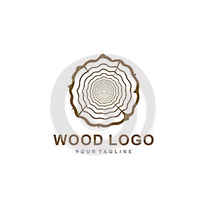 Circle with wooden texture,Logo design,Vector illustration