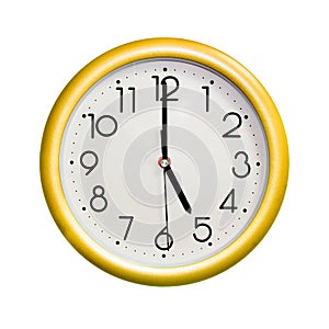 Circle yellow wall clock