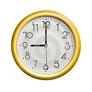 Circle yellow wall clock