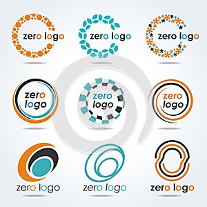 Circle zero logo for business vector set design
