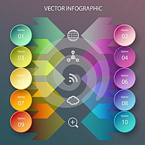 Circles and arrows infographic