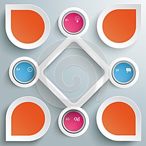 4 Circles Big Rhombus Startup Colored Infographic