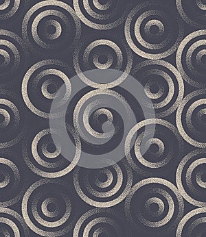 Circles Design Seamless Pattern Dotted Vector Retro Art Abstract Background