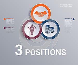 Circles diagram, data Elements Template infographics 3 positions