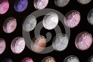 Circles, glass, glass container, colored glass, abstract, round, circle, texture, pink