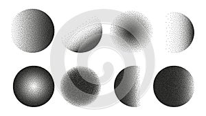 Circles with grain effect, noise gradient circlets