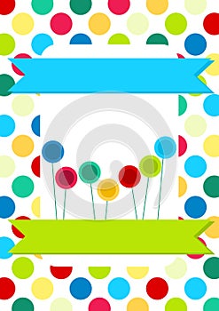 Circles and Lollipops Invitation Card