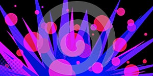 Circles night neon abstract background eighties style 80s photo