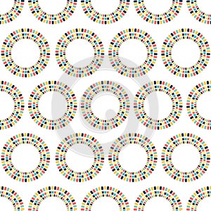 Circles of the party flags. Seamless pattern.