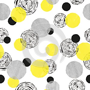 Circles pattern. Seamless geometric abstract vector dotted background