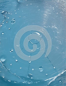 Circles From The Rain Drops On The Water In The Pool