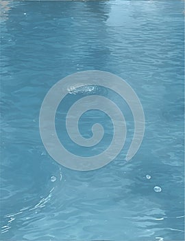 Circles From The Rain Drops On The Water In The Pool