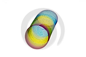 Circles in rainbow colors as in axonometric view