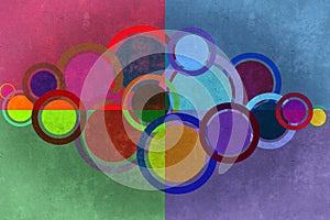 Circles and rectangles grunge background. photo