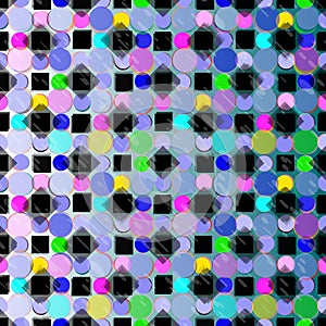 Circles and squares psychedelic vector background wallpaper