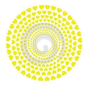 Circles with yellow hearts