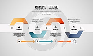 Circling Hex Line Infographic photo