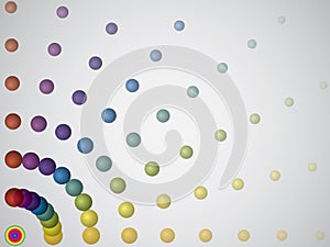Circling rainbow dots