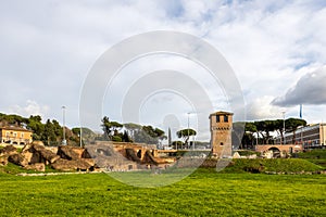 Circo Massimo and ruins of Imperial Palace, Rome, Italy photo