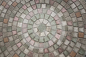 Circuilar cobblestone pattern