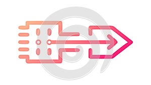 Circuit Arrow with Data Flow, Tech Progression, vector design Generative AI