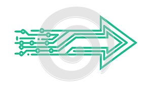 Circuit Board Arrow for Digital Pathway, vector design Generative AI