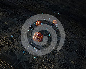 Circuit board and atoms