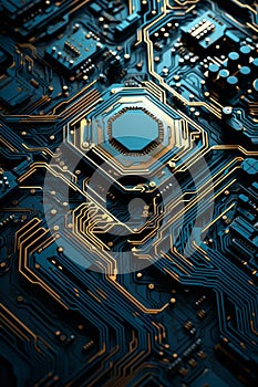 Circuit board background, created with generative AI