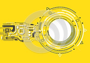Circuit board background .Technical drawing.Future technology, vector .HUD element.