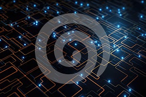 Circuit board background. Technology concept. 3d rendering toned image, AI Generated