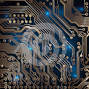 Circuit board background. Technology concept, dark background. Analog circuit. Electronic computer technology, digital chip