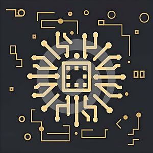 Circuit board on black background