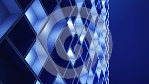 Circuit board. Blue cubes in high-tech technology background. 3d pattern abstract illustration.