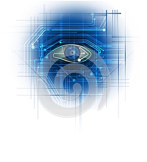 Circuit board- blue eye technology background