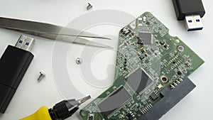 circuit board capacitor chip driver hardware concept