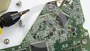 circuit board capacitor chip driver hardware concept