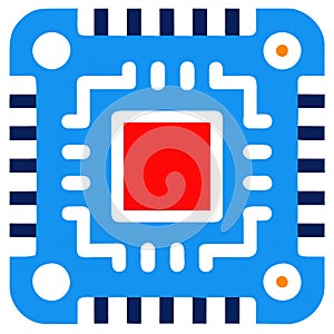 Circuit board, chip, computer processor, microchip vector icon