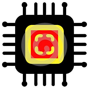 Circuit board, chip, computer processor, microchip vector icon