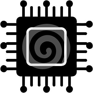 Circuit board, chip, computer processor, microchip vector icon