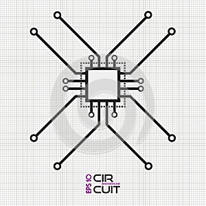 Circuit board chip icon