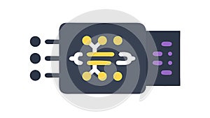 Circuit Board Chip Vector for Electronics Computing, vector design Generative AI
