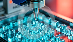 Circuit board close-up technology electronics components microchip design Generative AI