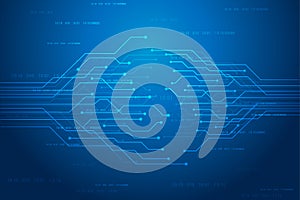 Circuit board and communication concept for technology background. Technology abstract background