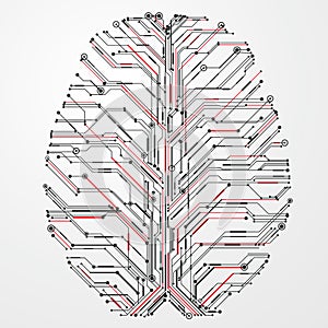 Circuit board composed of brain graphics.