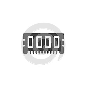 Circuit board with computer chip vector icon