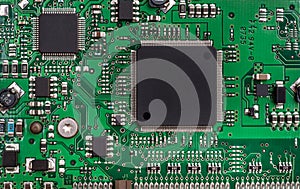 Circuit board of computer hard disk. Close up