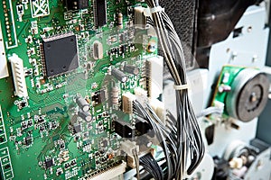 The circuit Board of the copier Fax printer is disassembled for repair